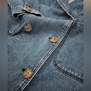 NWT Forever 21 double breasted denim chore coat/work inspired utilitarian trench